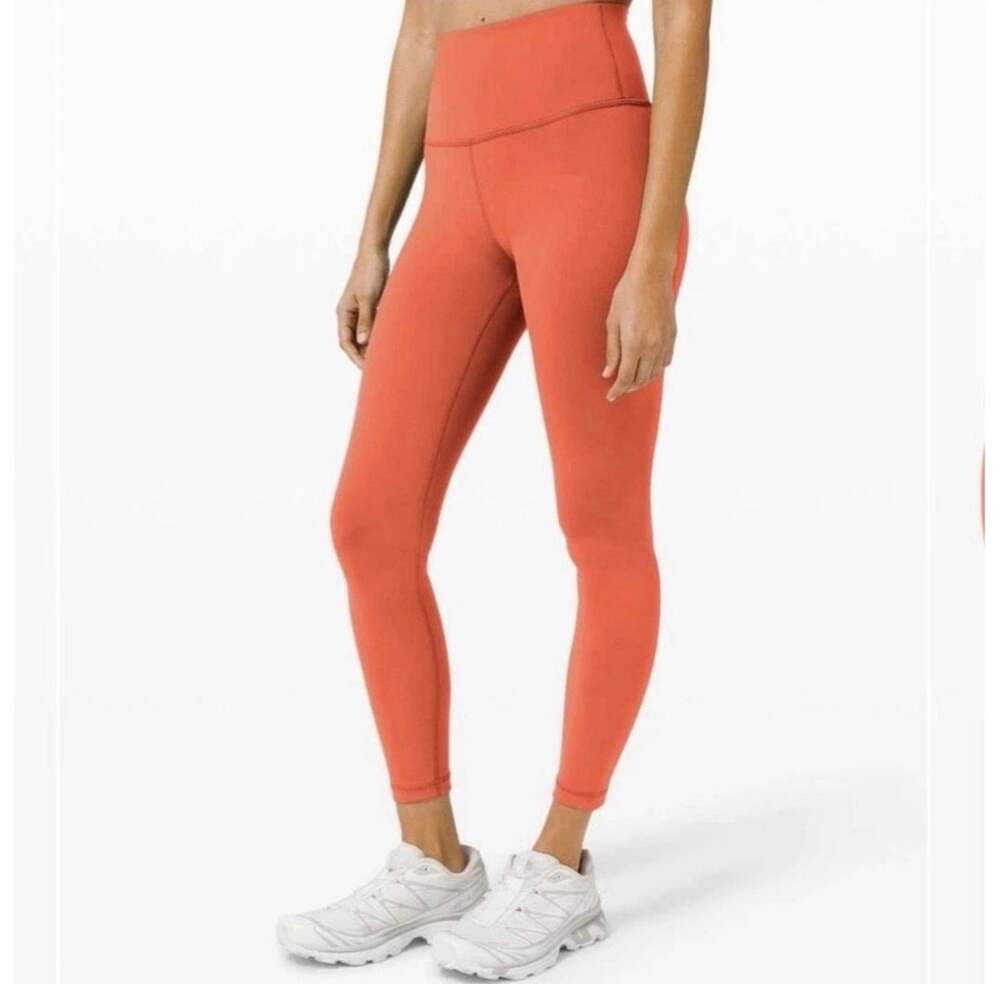 Lululemon Train Times HR Tight 25" Red Orange Size 4 NWT